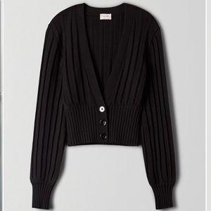 Aritzia plunge front cardigan sweater. XS. Black.
